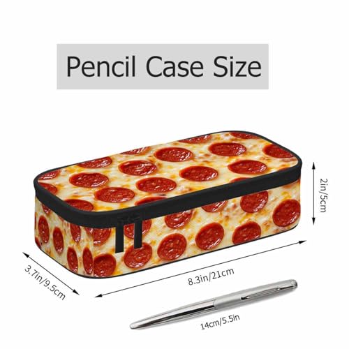 Cheese Pizza Pencil Case Fantasy Delicious Food Circle Pencil Bag Pouch Box Organizer for College Student Teen Adults - color: Cheese Pizza