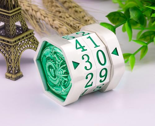 Metal MTG Life Counter Wheel Metal Magic Life Counter MTG Health Tracker MTGs Foundations with Dragon Symbol for Board Games, Cards Games, TTRPGs, Compatible with MTGs(Pearl Silver_Green) - color: Silvergreen