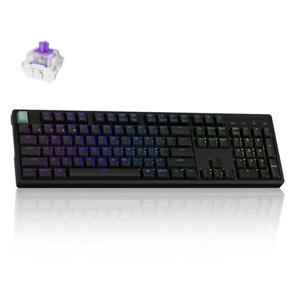Keychron K10 HE Rapid Trigger Gaming Keyboard Wireless, Hall Effect Magnetic Switch Hot Swappable, 2.4 GHz/Bluetooth/Wired Adjustable Actuation, Full-Size Custom RGB for Mac Windows Linux - color: Nebula Switch