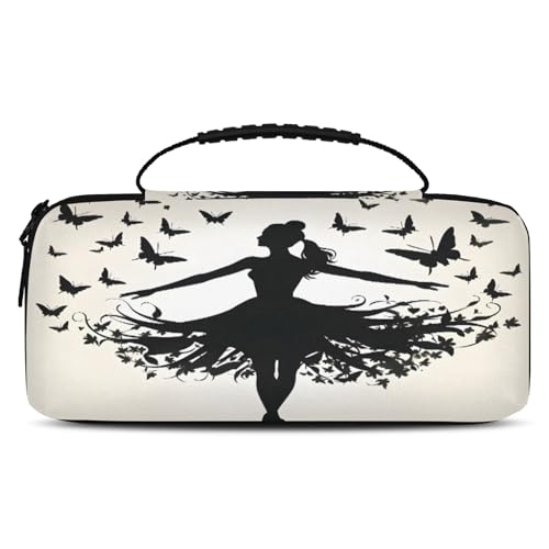 Adornori Black Carry Case Compatible with Nintendo Switch 2, with 20 Games Cartridges, Ballerina Portable Travel Carrying Case Pouch for Accessories & Games - color: Multicolor 7