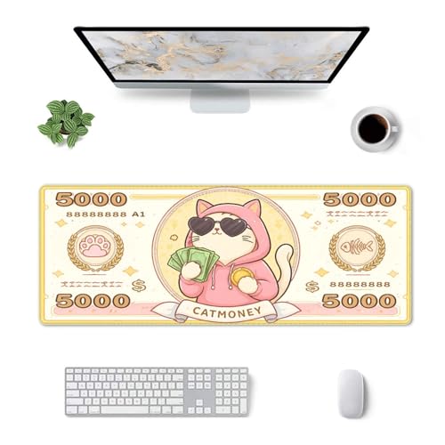 Money Gaming Mouse Pad Extended Large Mouse Mat 31.5 X 11.8 Inch Nonslip Rubber Base Long Desk Pad Stitched Edges Mousepad Mice Pad for Office Home Game - color: Money