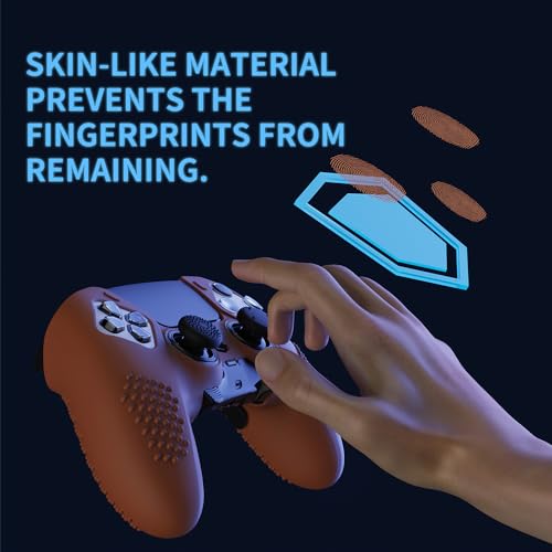 PlayVital 3D Studded Edition Anti-Slip Silicone Cover Case for ps5 Edge Controller, Soft Rubber Protector Skin for ps5 Edge Wireless Controller with Thumb Grip Caps - Signal Brown - color: Signal Brown