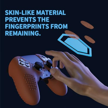 PlayVital 3D Studded Edition Anti-Slip Silicone Cover Case for ps5 Edge Controller, Soft Rubber Protector Skin for ps5 Edge Wireless Controller with Thumb Grip Caps - Signal Brown - color: Signal Brown