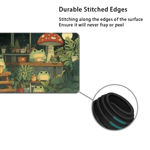 Desk Mat, Large Gaming Mouse Pad with Wrist Rest, 4 in1 XXL Mouse pad+Keyboard Wrist Rest+Mouse Pad Wrist Support+Cup Coaster Set, Ergonomic Desk Pad for Home Office,Cute Frog - color: 91