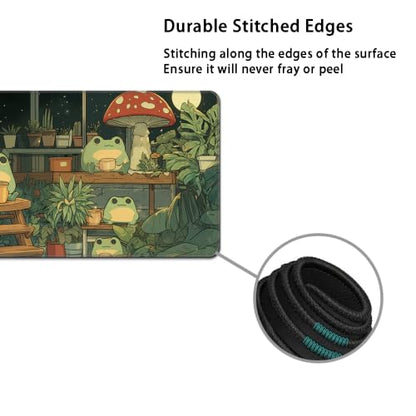 Desk Mat, Large Gaming Mouse Pad with Wrist Rest, 4 in1 XXL Mouse pad+Keyboard Wrist Rest+Mouse Pad Wrist Support+Cup Coaster Set, Ergonomic Desk Pad for Home Office,Cute Frog - color: 91