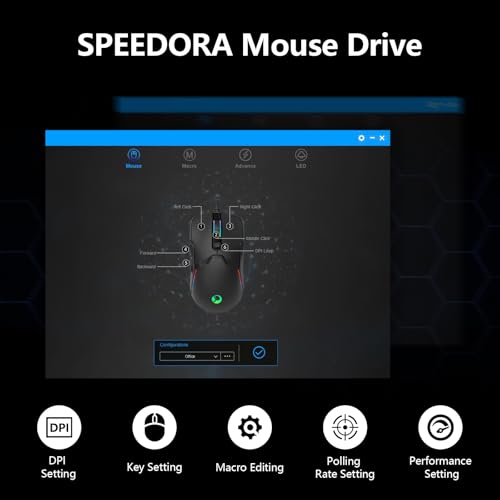 Wired Gaming Mouse,Ergonomic 8000 DPI Optical Gaming Mice with 12 RGB Backlit Modes, 6 Programmable Buttons, DIY Software for PC Gamer & Office