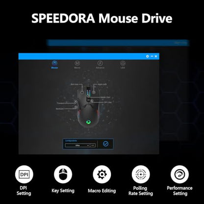 Wired Gaming Mouse,Ergonomic 8000 DPI Optical Gaming Mice with 12 RGB Backlit Modes, 6 Programmable Buttons, DIY Software for PC Gamer & Office