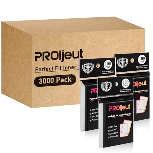 3000 Pack Card Sleeves Clear, Perfect Fit Inner Sleeves Ideal for Double-sleeving, Trading Card Sleeve Compatible with MTG, PKM, TCG and Gaming Cards (60 Microns) - size: 3000 Pack
