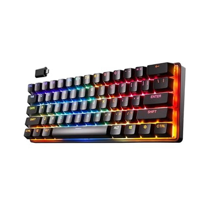 SteelSeries Apex Pro Mini Wireless Gaming Keyboard, 60% Form Factor, Quantum 2.0 Wireless, English Layout, OmniPoint 2.0 Switch, 2-in-1 Action Key, Black