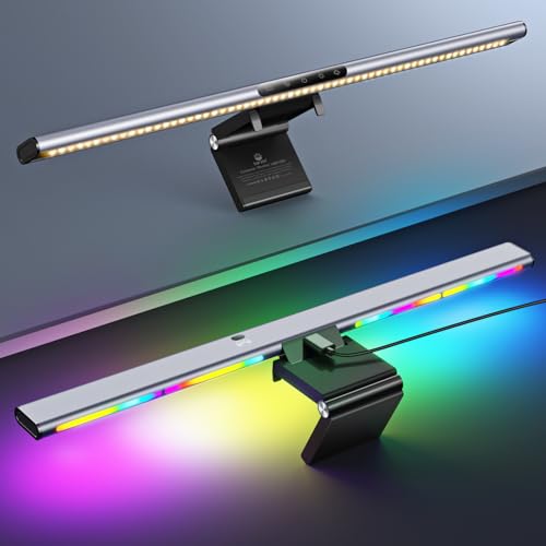 Syrinx Monitor Light Bar with Backlight, Gaming & Home Office Monitor Lamp | CRI95+, No Screen Glare Eye Care Light, 1200lm, Touch & Gesture Control, Stepless Dimming for Flat & Curved Monitors, Pro - style: Pro