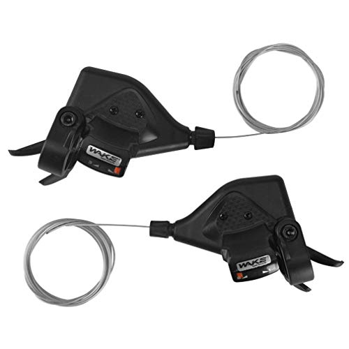 CYSKY Bike Shifter Levers 1 Pair 3x8 Speed Gear Shifter Mountain Bicycle Derailleur with Gear Indicator Right and Left Thumb Shift Levers Combo (3x8 24 Speed) - color: 3x8 24 Speed