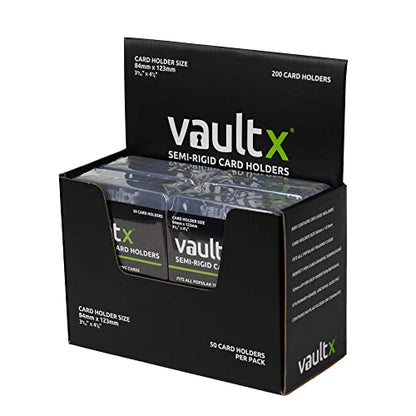 Vault X Semi-Rigid Trading Card Holders (200 Pack), Hard Sleeves for Trading Card Grading Submissions, Card Protectors - size: 200 Pack