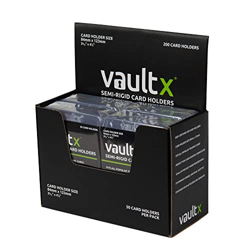 Vault X Semi-Rigid Trading Card Holders (200 Pack), Hard Sleeves for Trading Card Grading Submissions, Card Protectors - size: 200 Pack
