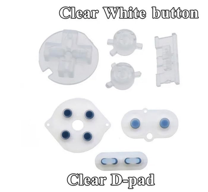 Silicone Rubber Conductive Button Pad with A B Power ON Off Buttons for Gameboy Color GBC (O) - color: O