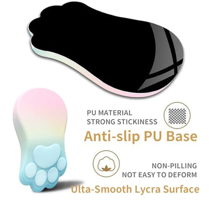 L-SPOUTTO Ergonomic Mouse Pad with Wrist Rest,Cute Mouse Pad Wrist Support | Cat Paw Comfortable Massage Design,Computer Pain Relief Mousepad with Non-Slip PU Base for Desk Laptop Gaming,Rainbow - color: Rainbow
