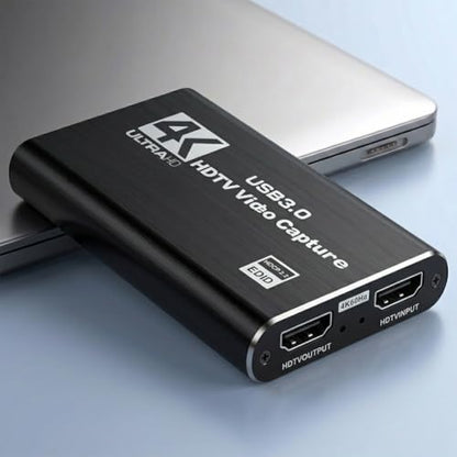 4K HDMI Capture Card USB 3.0 – 1080P 60FPS Gaming & Streaming Video Capture Card with HDMI Loop-Out, Plug & Play, No Driver Needed