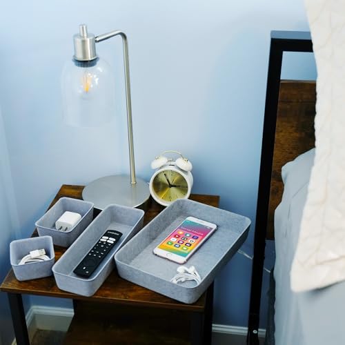 Welaxy Minimalist 8pc Felt Desk Drawer Organizer Glacier Gray Bins - color: Glacier Gray