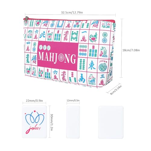 160 Engraved American Mahjong Game Set with Carrying Bag and Accessories, 1.2’’ Mahjong Tile Set - color: 1-white