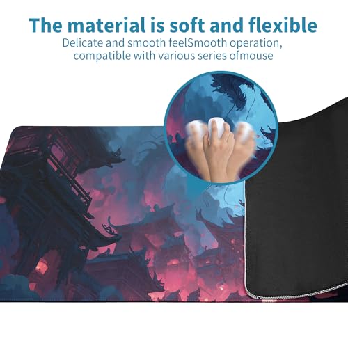 Huge Dragon Mouse Pad Abstract 31.5x11.8 Inch Table Pad Cute Desk Accessories Non-Slip Rubber Base Large Mousepad Stitched Edges Keyboard Mouse Mat Desk Pad for Office and Home - color: Dragon