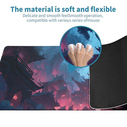 Huge Dragon Mouse Pad Abstract 31.5x11.8 Inch Table Pad Cute Desk Accessories Non-Slip Rubber Base Large Mousepad Stitched Edges Keyboard Mouse Mat Desk Pad for Office and Home - color: Dragon