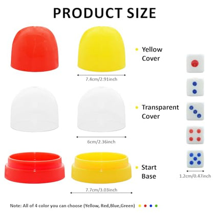 Dice Shaker Cups with Clear Lids, 2 Pack, 12 Dice, Red and Yellow | Two compact dice shaker cups keep rolls visible and contained, with clear lids, 12 dice, and easy-to-sort red/yellow sets. - color: Red & Yellow