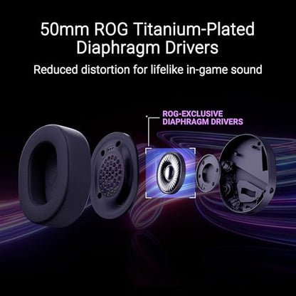ASUS ROG Pelta Wireless Gaming Headset with Detachable Mic – Tri-Mode (BT, 2.4GHz, USB-C) 50mm Titanium-Plated Drivers, 70Hr Battery, Ergonomic, Lightweight, for PC, PS5, PS4, Switch, Mobile - Black - color: Black
