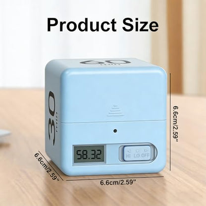 Gravity Sensor Flip Cube Timer Countdown Reminder Doing Time Management for Kitchen, Bedroom, Office, Living Room, Desk 15-20-30-60 Minutes (Blue) - color: Blue