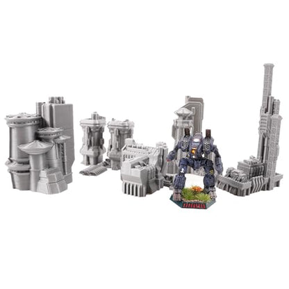 6mm Sci-Fi Cityscape Bundle 1 - Tabletop Terrain for Miniatures Games Such as Epic Battletech Adeptus Titanicus (Bundle 1) - size: Bundle 1 without Hexes