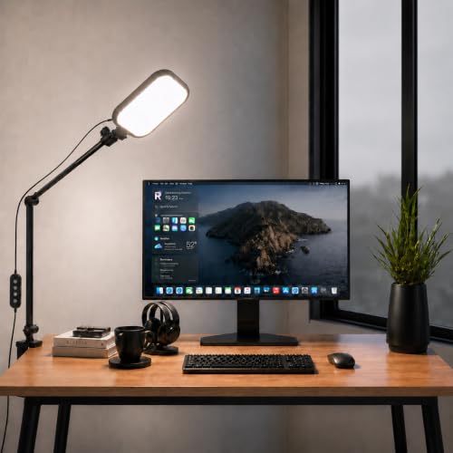 UBeesize Streaming Light, 8" Light for Desk with C-Clamp and Multi-Angle Adjustable Arm, Streaming Light for Home Office, Zoom Meetings, Video Conferencing, Gaming, Recording, and Live Streaming