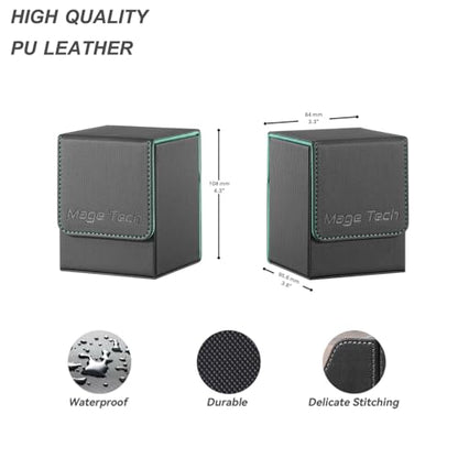 Mage Tech Adventurer [Apprentice] Modular Deck Box - Holds 99 Double-Sleeved Cards - Ultra-Rugged, Expandable Design - MTG PTCG LOR OPCG & More - Black/Green - color: 2. Veil (Black/Green), style: 1. Apprentice