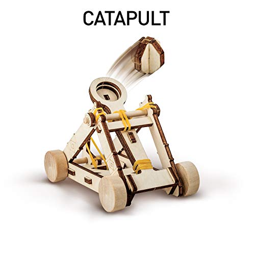 National Geographic Da Vinci Catapult Wood Building STEM Kit for Kids | Build a Working Catapult, Wooden 3D Puzzle, Engineering Model, Hands-On STEM Project, Construction Toy, Birthday Gift