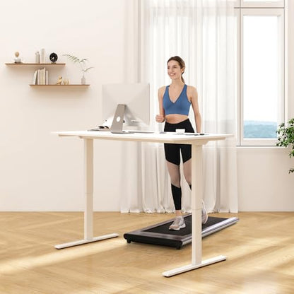 FLEXISPOT Standing Desk Electric Height Adjustable Desk with 48 x 24 Inch Splice Board, Home Office Computer Workstation, White Top + White Frame - color: White, size: 48"x24"