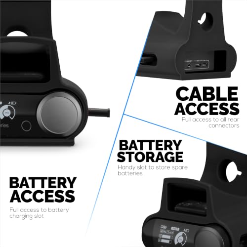 BRAINWAVZ Headphone & Game Controller Stand Designed for Steelseries Arctis Nova Pro, Elite and Pro Omni Wireless Headsets with Dock for the Wireless Base Station - Black (HP03) - color: HPS03