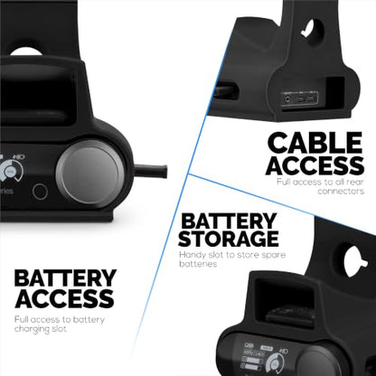 BRAINWAVZ Headphone & Game Controller Stand Designed for Steelseries Arctis Nova Pro, Elite and Pro Omni Wireless Headsets with Dock for the Wireless Base Station - Black (HP03) - color: HPS03