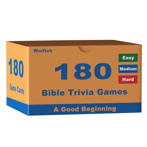 180 Bible Trivia Board Games Cards for Adults and Family, Fun Christian Gift Trivia Game Cards for Bible Study