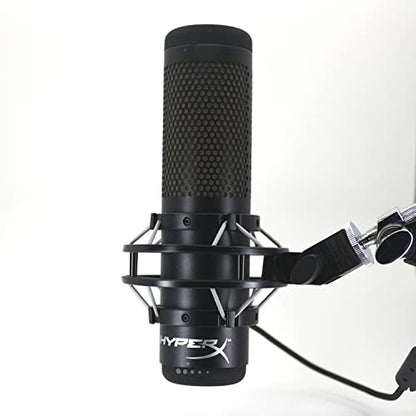 Microphone Mount for HyperX QuadCast - 3D Printed Mic Arm Adapter, Boom Arm Replacement Part, Durable and Strong (Black) - color: Black
