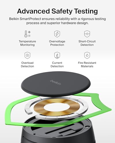 Belkin Qi2.2 25W Wireless 2 in 1 iPhone Charger, Fast Charging for Travel | Fast Charging, MagSafe Compatible, iPhone 17/16/15, Apple Watch, Travel Charger, Magnetic - color: Black, style: 2 in 1