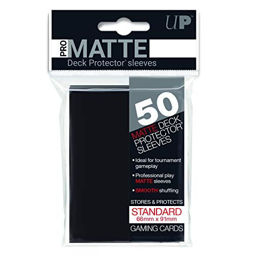 Ultra Pro PRO-Matte Standard Size Deck Protector Sleeves for Magic, Pokemon and Dragon Ball Super - Black (50 ct)