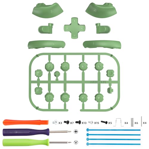eXtremeRate DIY Replacement Full Set Buttons for Joycon 2, Custom ABXY Direction Keys Dpad + - C Home Capture Release L R ZR ZL Trigger Buttons for Nintendo Switch 2 Controller - Matcha Green - color: Matcha Green