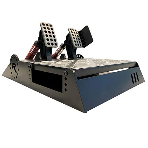 GTR Simulator GTA Model Silver Frame with Adjustable Leatherette Racing Seat Gaming Simulator Cockpit Chair | RS30 Wheel | V3 Pedal Setup (GTA with RS30 Wheel & V3 2-Pedal Setup) - size: GTA with RS30 Wheel & V3 2-Pedal Setup