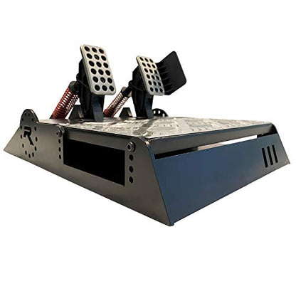 GTR Simulator GTA Model Silver Frame with Adjustable Leatherette Racing Seat Gaming Simulator Cockpit Chair | RS30 Wheel | V3 Pedal Setup (GTA with RS30 Wheel & V3 2-Pedal Setup) - size: GTA with RS30 Wheel & V3 2-Pedal Setup