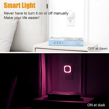 2 Pack Pink Night Light Plug into Wall, Dimmable Light for Bedroom | Auto Dusk to Dawn Sensor, Eye-Care Reflected Glow, LED Nightlight, Pink Lamp for Princess-Themed Bedroom, Bathroom, Adults - color: Pink