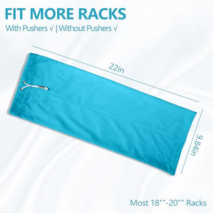 FUYIHGL® 2PCS Mahjong Rack with Pusher Storage Bag: 2 Compartments Fits 4 American Mah Jongg Racks Pushers - Blue Soft Velvet Sleeve with Drawstring - Travel Mah Jongg Accessories and Gifts - color: Blue | 2pcs