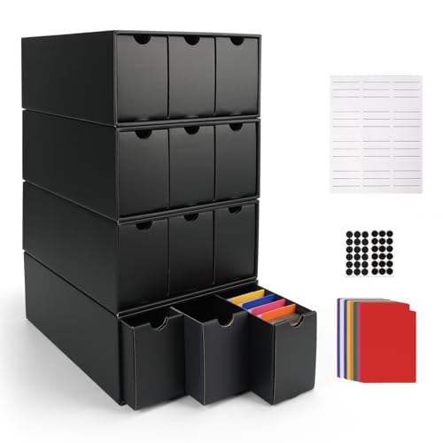 RLAVBL 12-600 CT Trading Card Storage Box with 48 Dividers, 12000+ Card Deck Box for MTG, TCG, PTCG, and Sports Cards Organizer - size: Drawer-4 Sets