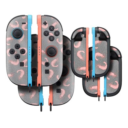 Glossy Glitter Gaming Skin Compatible With Nintendo Switch 2 Joy-Con Controller 2 Pack - Bottomless Shrimp - Premium 3M Vinyl Protective Wrap Decal Cover - Easy To Apply Made in the USA by MightySkins - color: Bottomless Shrimp, size: 2 Pack of Joy-Con Sk