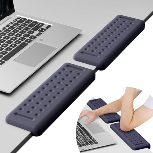 Leolee L-Shaped Desk Elbow Pads for Desk, Deep Blue Memory Foam Arm Rest | for Desk with Non-Slip Base, Ergonomic Desk Edge Cushion, Wrist Rest for Computer Keyboard, Typing, Office, Home (2 Piece) - color: Blue1-30cm-2pcs
