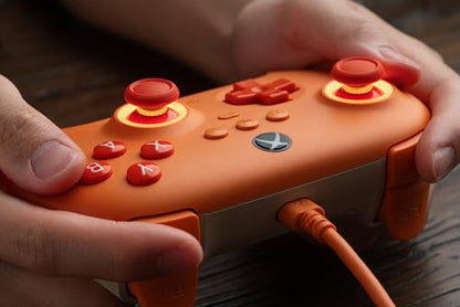 8BitDo Ultimate C Wired Controller for Xbox with Hall Effect Joysticks and Triggers, RGB Lighting Fire Ring, Compatible with Xbox Series X|S, Xbox One, Windows 10/11- Officially Licensed (Orange) - color: Orange