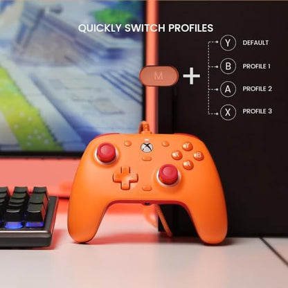 GameSir G7 SE Wired Controller for Xbox Series X|S, Xbox One & Windows 10/11, Plug and Play Gaming Gamepad with Hall Effect Joysticks/Hall Trigger, 3.5mm Audio Jack (Orange) - color: Orange