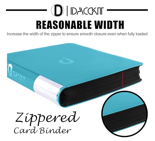 D DACCKIT 2000 Pocket Card Binder - Premium 20 Pocket Trading Card Binder with Sleeves Fits 2000 Cards, Ringless Card Album for TCG - Model A，Turquoise - color: Turquoise