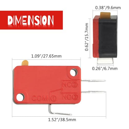 WMYCONGCONG 20 PCS 3 Pins 1NO 1NC Start Push Button Switch Micro Limit Switch Replacement for Microwave Oven Door Arcade, Random Color